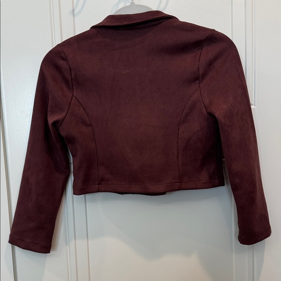 Love Squared Deep Burgundy Faux Suede Jacket - Picture 4 of 5